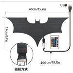 lampe murale led moderne batman logo noir télécommande câble usb 2mètres fixée mur