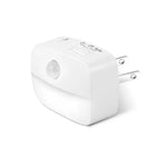 lampe nuit détecteur mouvement blanc moderne compact adhésif interrupteur manuel auto prise électrique