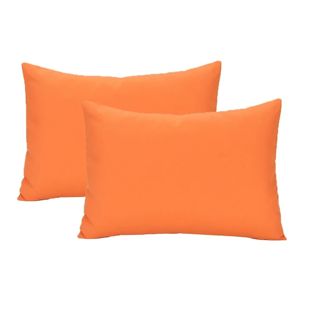 taies d'oreiller polyester coton motif uni bleu marine orange gris moderne fixations pack coussins