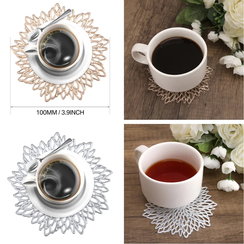 placemats or argent floral ajouré moderne élégants cuisine décoration table événements