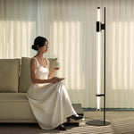 lampe sol moderne minimaliste noir blanc interrupteur bouton led aluminium verre 160cm