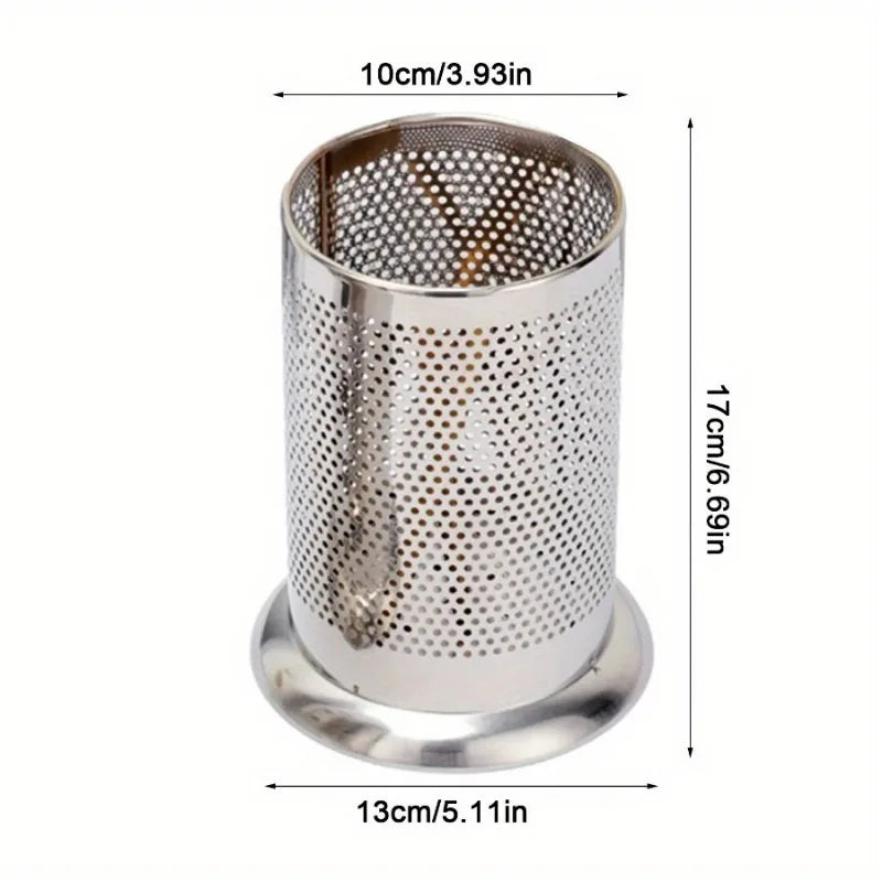 organisateur couverts moderne argenté perforations baguettes cuillères fourchettes rangement cuisine minimalistechinois