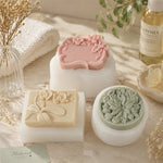 moules savon silicone floral blanc vert rose décoration artisanale diy trois pièces