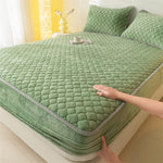 housse matelas épaisse polaire antiacariens matelassée orange foncé texture pointillés moderne douce 30cm haute