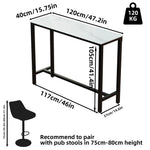 table haute moderne marbre blanc pieds métal noir tabourets minimaliste