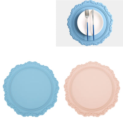 Set de table silicone nordique bleu 34x34cm