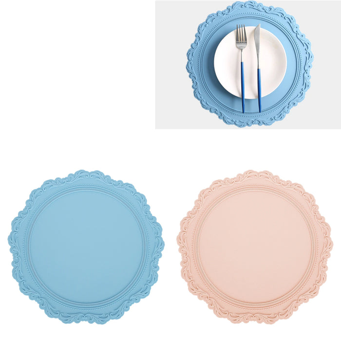 Set de table silicone nordique bleu 34x34cm