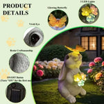 statues decoratives jardin lapin chat papillons lumiere led exterieur impermeable vent pluie