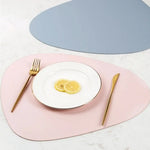 tapis table moderne simili cuir crème brun gris bleu rose antidérapant