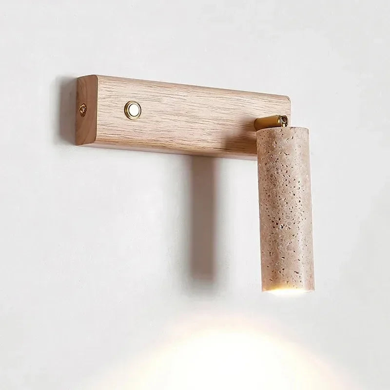 lampe murale orientable moderne abatjour texturé aspect bois chambre coucher entrée salon