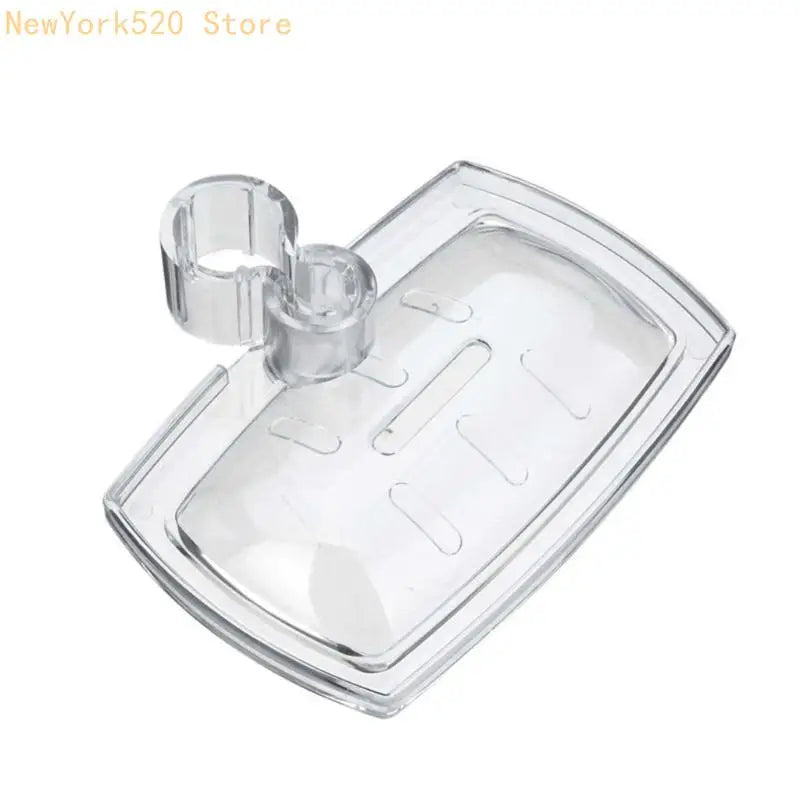 support savon transparent moderne adhésif salle bain organisation produit plat lisse