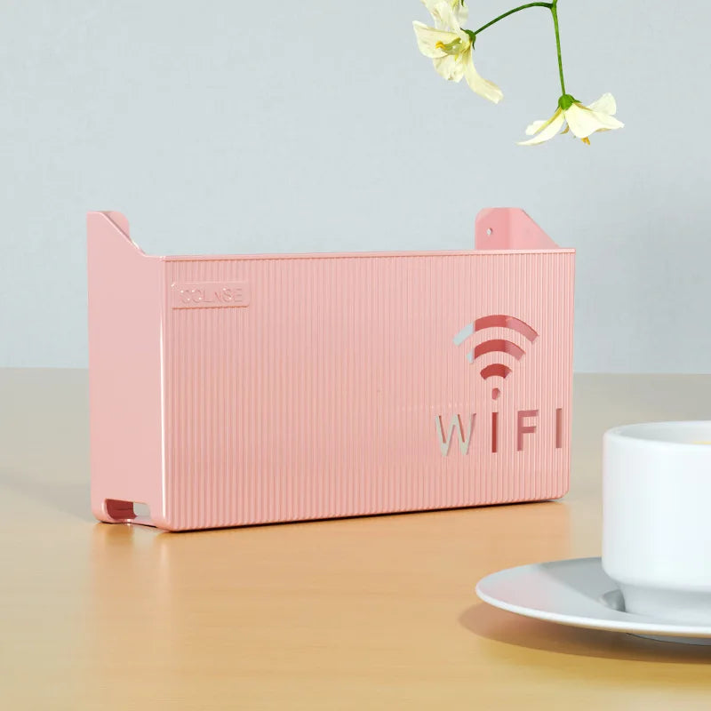 cache récepteur wifi gris rose moderne rayures horizontales clips latéraux minimaliste