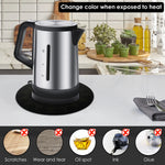 tapis protection induction silicone antidérapant thermochromique noir texturé géométrique pots casseroles