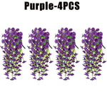 guirlande artificielle fleurs violettes roses jaunes modernes extérieures décoration jardin balcon