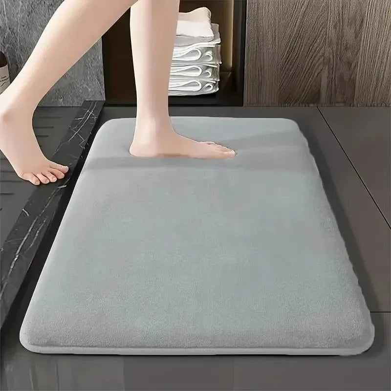 tapis bain velours noir moderne absorbant antidérapant salle bain maison doux