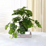 plante artificielle feuilles vertes moderne pot rouge extérieur intérieur décoration