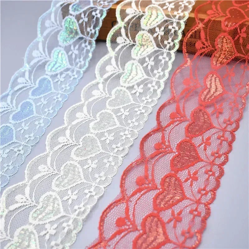 ruban dentelle mariage bleu clair blanc rouge rose pâle coeurs fleurs transparent classique��