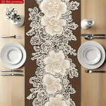 nappe décorative marron fleur dentelle semi transparente vintage table manger