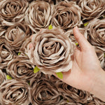 fleurs artificielles roses boutons peony feuilles vertes decoration intérieure classique 9cm 3.54inch