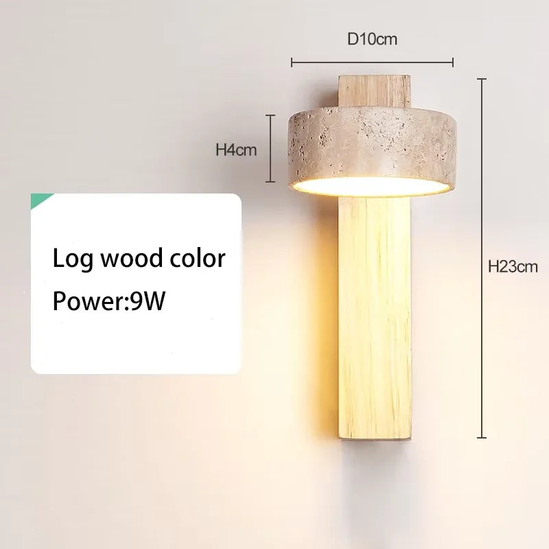 lampe murale moderne bois abat jour motif naturel interrupteur chaîne éclairage cuisine led minimaliste