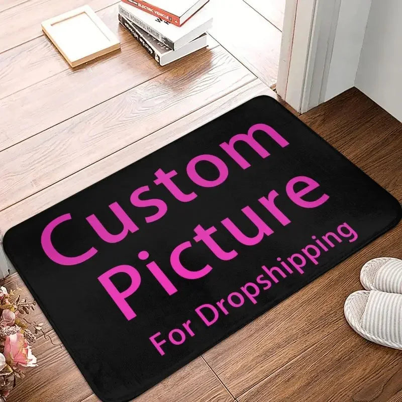 tapis sol moderne personnalisé noir rose antidérapant imperméable extérieur salon