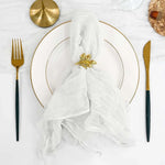 serviette table rose pâle texture ondulée ruban jute fleur blanche rustique polyester coton pastorale