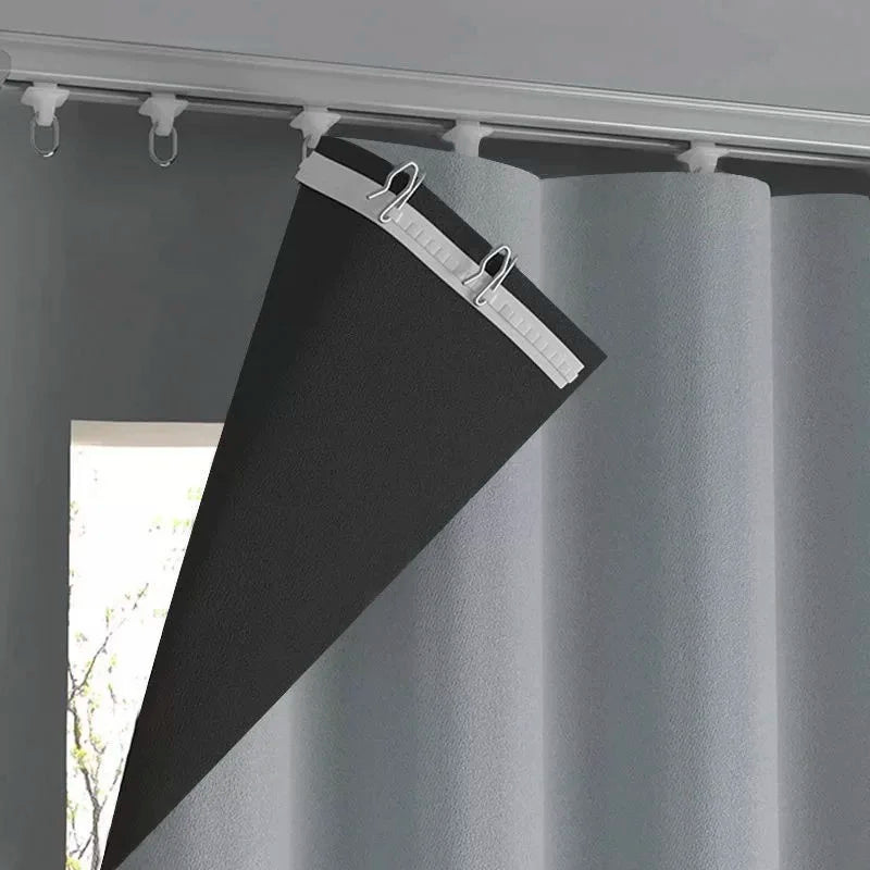 rideaux occultants moderne tissu texturé opacité totale øillets gris clair minimaliste thermal isolation 140cm