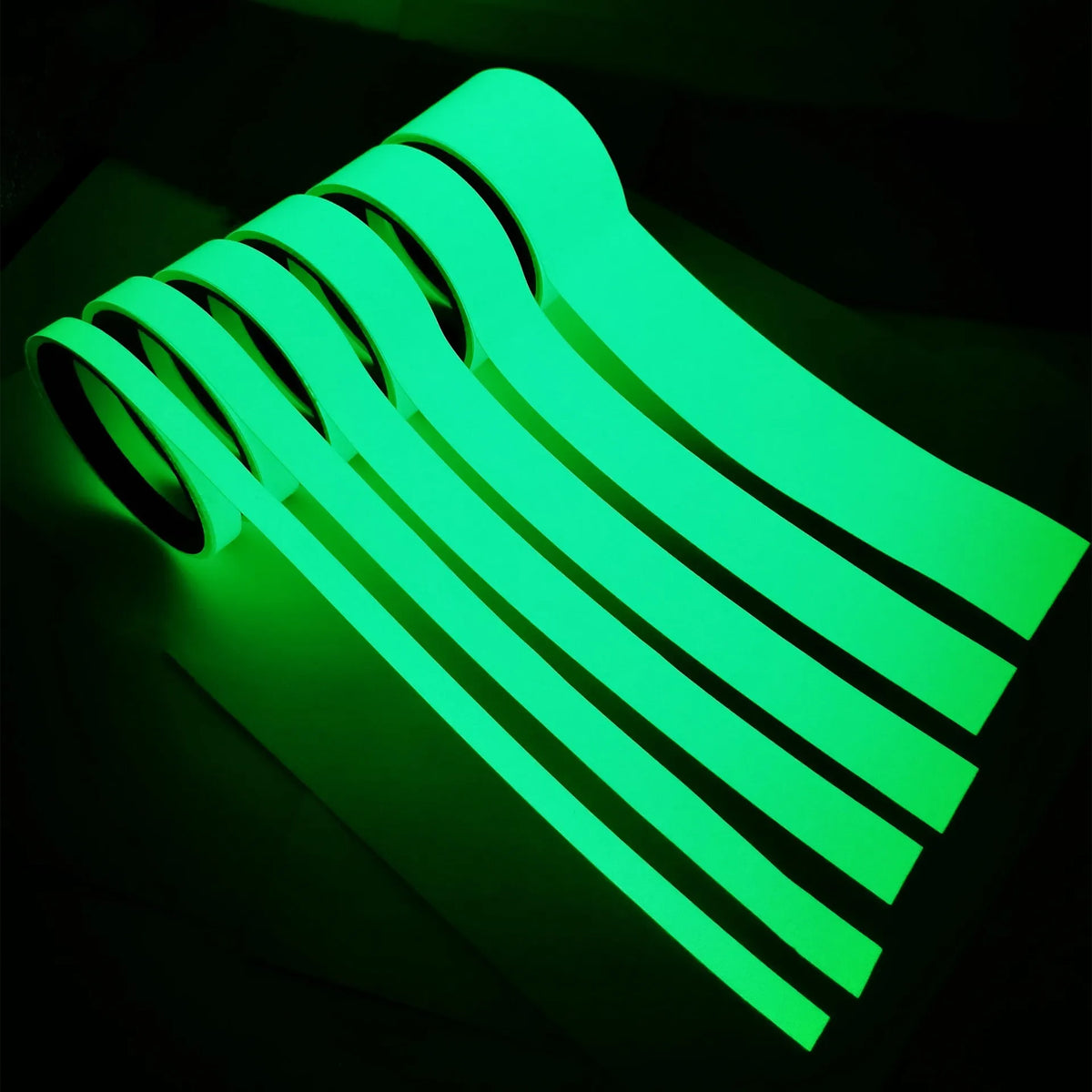ruban luminescent vert adhésif moderne sécurité décoration nuit autoadhésif 10mm 15mm 20mm 30mm 40mm