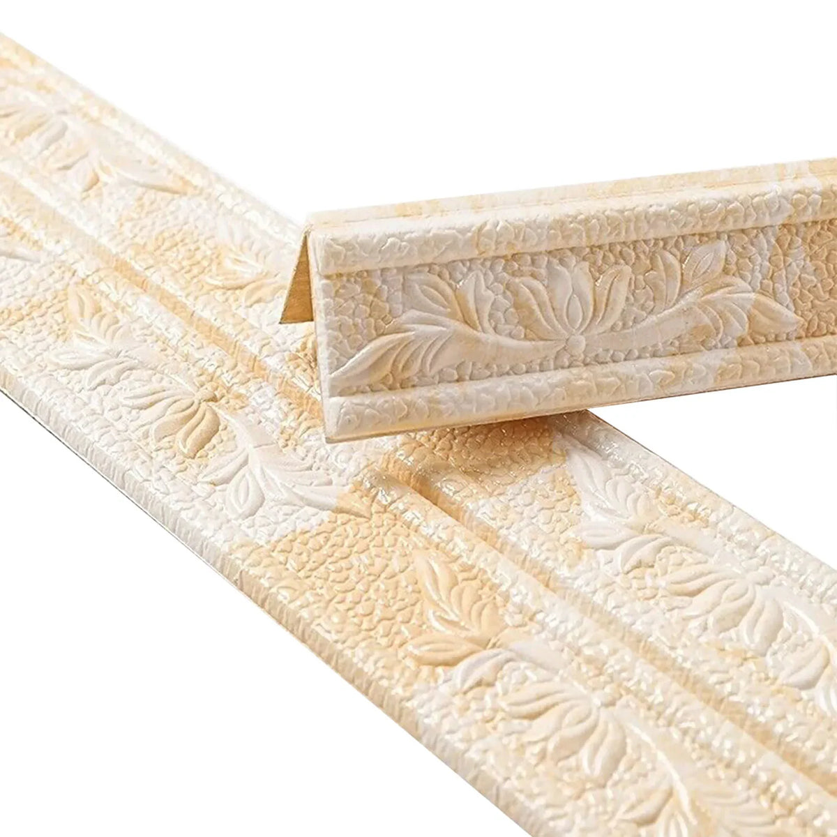 profil decoratif floral adhesif beige gris jaune rose relief classique abstrait 3d mousse autoadhésive