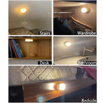 interrupteur lumière blanc moderne adhésif batterie aaa veilleuse led rond lisse chambre maison