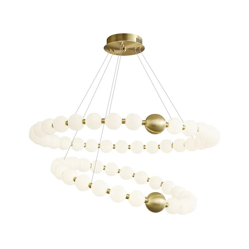 suspension lumineuse moderne boules translucides blanc doré pendentif chaînes lumière led flux lumineux haute