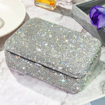 boîte bijoux luxueuse strass argenté noir élégante compartiments réutilisable respectueux environnement cliquet