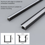 profils d'éclairage led aluminium blanc noir clips moderne 7mm 9mm 10mm 12mm