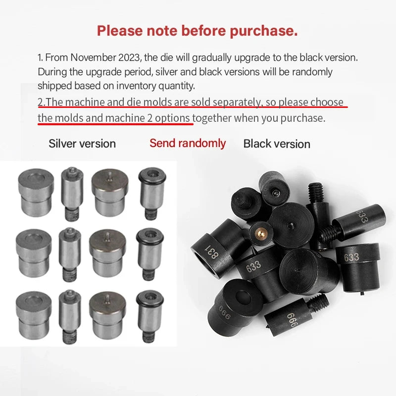 machine manuelle poser boutons pression rivets moules kit complet noir