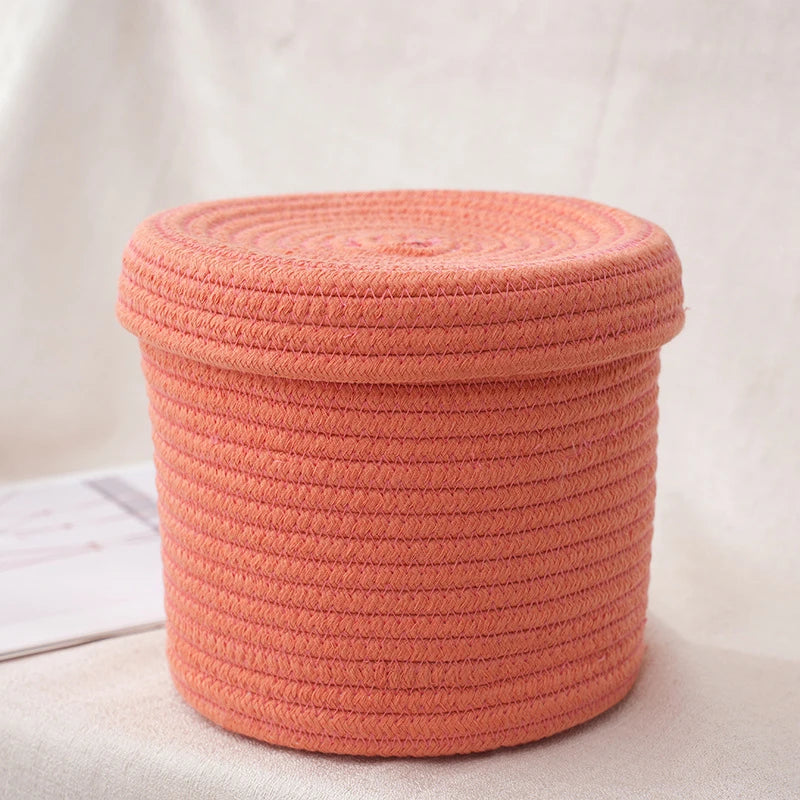 boîtes rangement réutilisables tissu spirale couleur orange rose jaune blanc modernes jouets articles divers