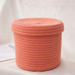 boîtes rangement réutilisables tissu spirale couleur orange rose jaune blanc modernes jouets articles divers