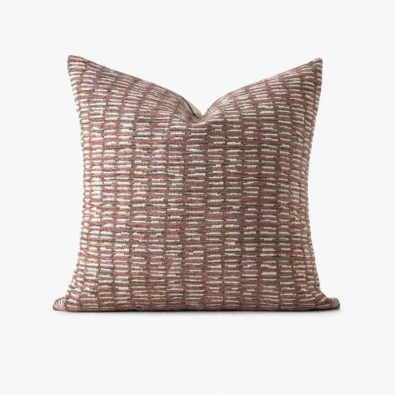 housse coussin géométrique moderne beige marron morroco polyester carré décoration maison canapé chaise voiture