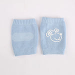 protège genoux bébé coton acrylique unisexe bleu clair jaune rose gris vert smiley brodés