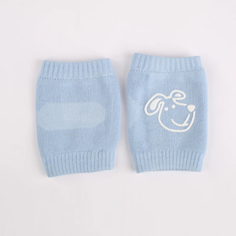 protège genoux bébé coton acrylique unisexe bleu clair jaune rose gris vert smiley brodés