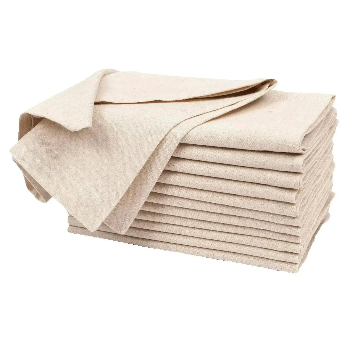serviettes table polyester rustique beige clair tissu lin opaques clips métalliques 6pcs 12pcs decoration