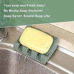 support savon vert moderne adhésif salle bain cuisine éponge savonnette rangement opacité vert gris
