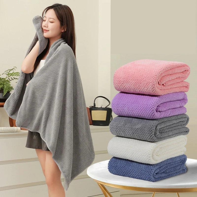 serviettes bain coton microfibre rapide séchage blanc rose gris bleu moderne
