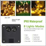 guirlande lumineuse multicolore blanc chaud translucides modernes clips modes solaire extérieure patio jardin