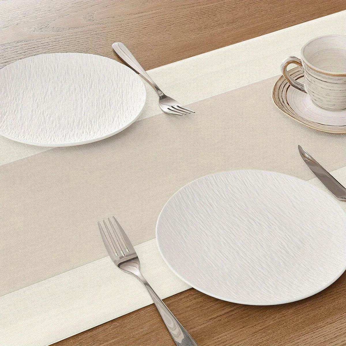 nappe table moderne lin beige clair minimaliste 30x45cm 90x35cm 150x59cm 180x71cm 220x87cm 260x102cm