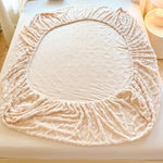 couverture géométrique beige douce polyester lit adultes hiver opacité confortable fixation