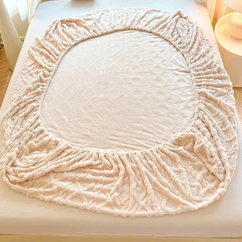 couverture géométrique beige douce polyester lit adultes hiver opacité confortable fixation