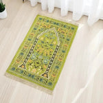 tapis prière traditionnel motifs floraux géométriques polyester antidérapant noir vert rouge bleu