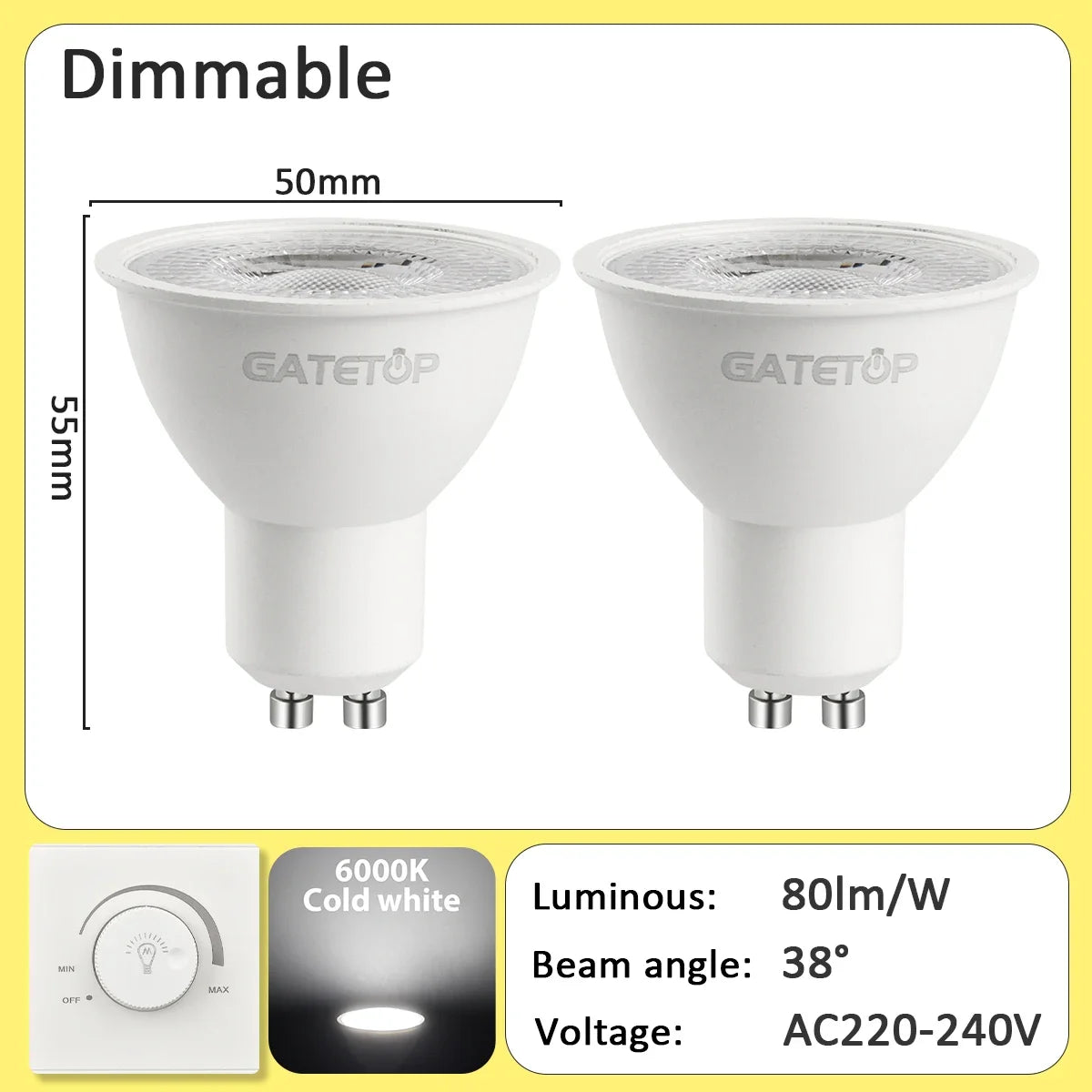 lot spots led gu10 blanc chaud froid éclairage encastré intérieur moderne