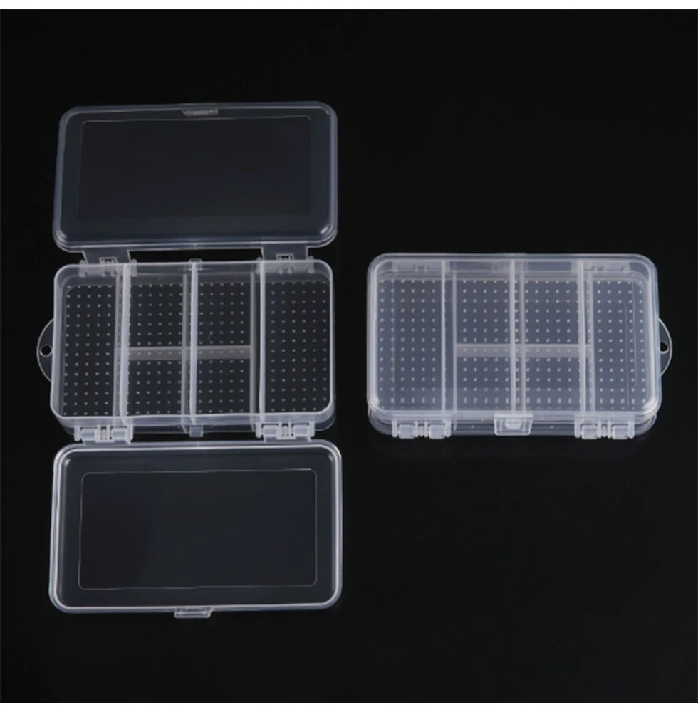 boîte rangement bijoux transparente double couche compartiments points noirs clips réutilisable moderne pratique