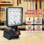 lampe travail led portable rechargeable clips usb rotative étanche moderne noire aluminium